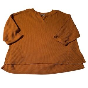 Everyday Sunday Desert Sun Waffle Popover Thermal Notch Neck Top M Cozy Minimal